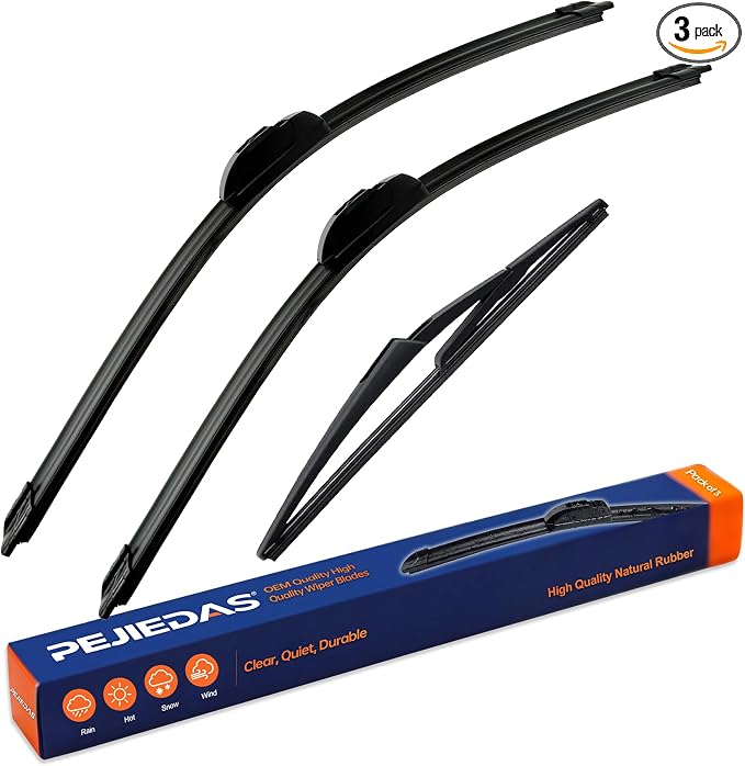 3 Replacement Wiper Blades For Nissan Versa Note 2014 2015 2016 2017 2018 2019 28" + 12" + 12" Front and Rear Wiper Blades (Pack of 3)