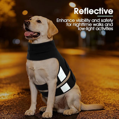 Kuoser Dog Anxiety Vest, Calming Shirt for Dogs Anxiety Relief, Adjustable Dog Calming Jacket for Small Medium Large Dogs, Comfort Wrap Vest for Thunderstorms Fireworks Vet Visits Travel, S