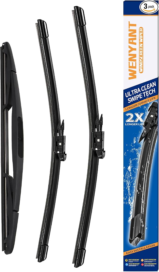 26"/15"/11" Windshield Wipers Compatible with Chevrolet Aveo Sonic 2012-2017 Front and Rear Wiper Blades for My Car Original Equipment Automotive Replacement (Set of 3)