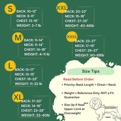 Dog Recovery Suit for Surgery – Soft Cotton Anti-Lick Onesie for Pets, E-Collar Alt for Abdominal Healing, Full Body Protective Shirt - Please Check Size Chart Carefully (XX-Large)