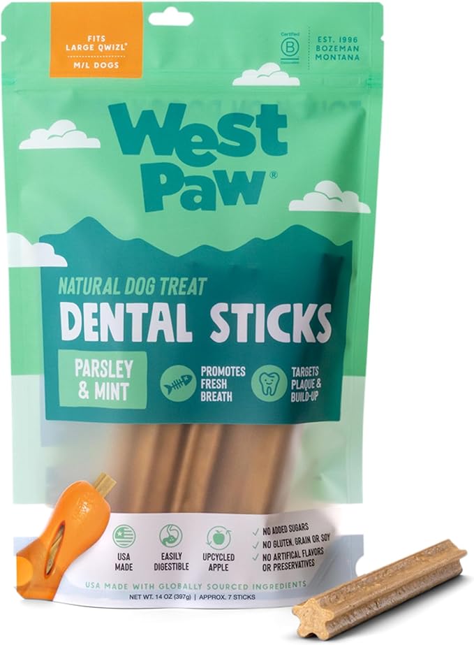 Dental Sticks Durable Dog Chew for Interactive Play, Clean Teeth and Fresh Breath - Safe Reliable and Long Lasting - 14 oz Bag for Large Dogs