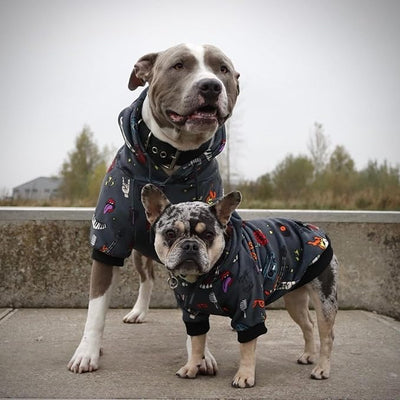 Spark Paws Dog Hoodie – Premium Dog Sweater for Small, Medium, and Large Dogs | Warm Outfits for French Bulldogs, Pitbull, Puppy, Winter Jacket Alternative - Rock and Roll - XL