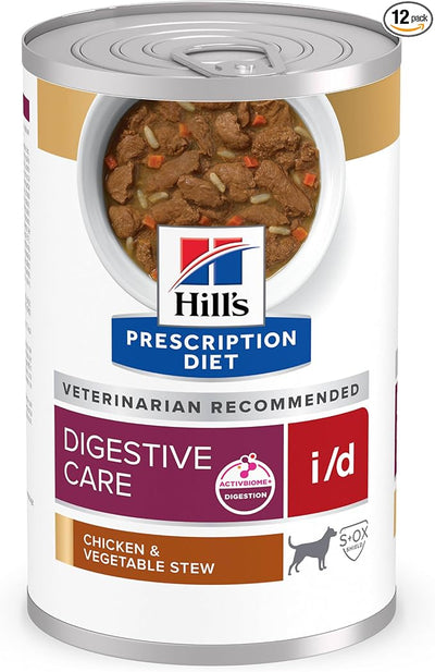 Hill's Prescription Diet i/d Digestive Care Wet Dog Food, Chicken & Vegetable Stew, 12.5 oz. Cans, 12-Pack