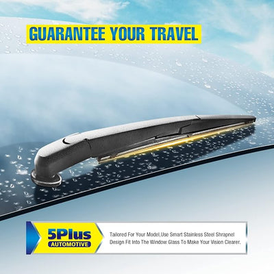 5 PLUS Custom-Fit Wiper For Prius 2004-2022,Sienna 20-11 Rear Wiper Blade | 16 inch Rear Wiper Blade,OEM Quality Premium All-Seasons Wiper blades,Streak-Free Wiping,Quiet Clear Visibility