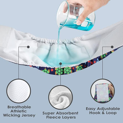 wegreeco Washable Dog Diapers - Washable Male Dog Belly Wrap - Pack of 3 (Turtle, X-Large)