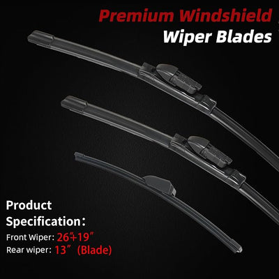 OTUAYAUTO Windshield Wiper Blades - Replacement for Jaguar F-PACE 2017-2025, Front and Rear Wipers Set, Top Lock - 26"+19"+13" (Pack of 3)