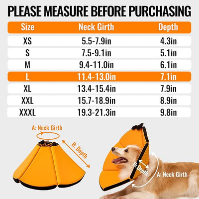MAXFUT Soft Dog Cone Collar,Foam Cone for Dogs to Stop Licking After Surgery,Non Inflatable Dog Donut Cone (Pink, L)