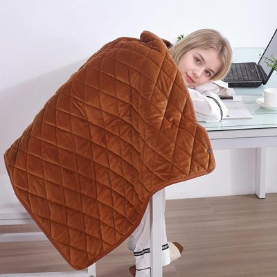 Portable Heated Blanket Soft Warm Heated Lap Rechargeable Electric Throw for Camping Car Travel Use No Battery