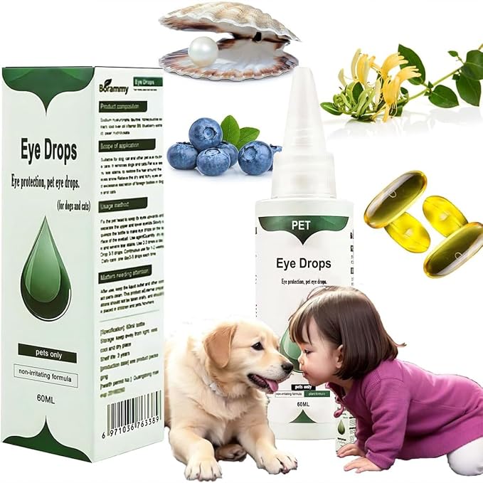VEZE Eye Drops for Dogs, Dog Eye Drops & Cats, Gentle Dog Eye Infection Treatment, Relieves Dog Eye discomfort，Dog Eye Wash Relief Allergies Symptoms and Help Tear Stain Remover.