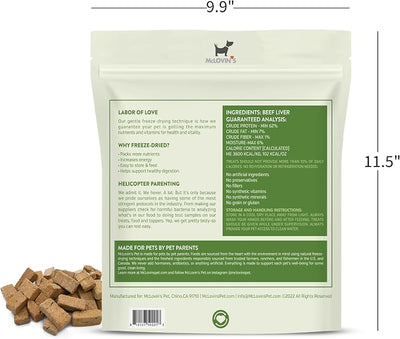 McLovin's Pet Freeze Dried Raw Beef Liver Dog Treats and Toppers, 14 oz. - Single Ingredient, Grain-Free, Gluten-Free, High-Protein Treat – Healthy Dog Training Treats