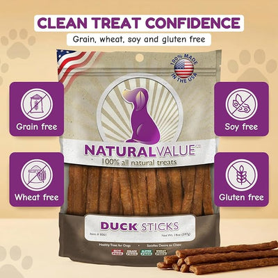 Loving Pets Natural Value All Natural Soft Chew Duck Sticks For Dogs, 14-Ounce