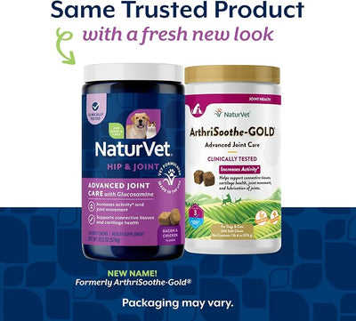 NaturVet Arthrisoothe Glucosamine for Dogs – Dog Supplement with Glucosamine, MSM, Chondroitin & Hyaluronic Acid – ArthriGold Level 3 – 240 Soft Chews
