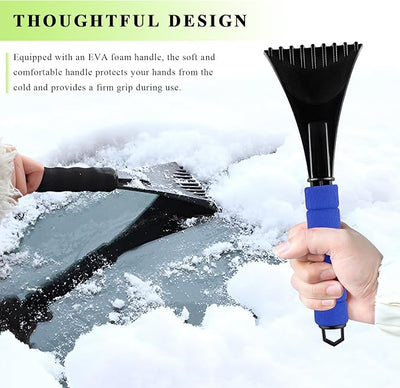 Ice Scraper for Car Windshield, Scratch-Free Auto Window Snow Scraper with Foam Grip, Efficient Ice Shovel Windshield Frost Cleaning Tool for Sedan Truck SUV, Car Accessories (Blue)