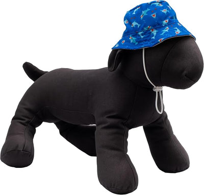 THE WORTHY DOG Buffalo Chomp Hat for Dogs – Lightweight Pet Sun Hat with Adjustable Chin Strap, Soft Brim & Bright Colors - Blue, Large