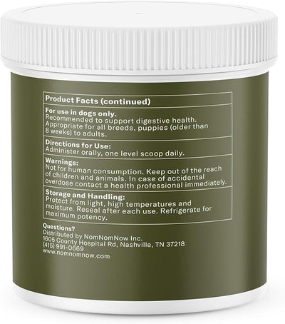 Nom Nom Dog GI-Targeted Probiotic Support - with Prebiotic Fiber, Inulin, and Saccharomyces boulardii - Gut Health Dog Probiotics for Gastrointestinal and Stomach Relief (GI Powder)