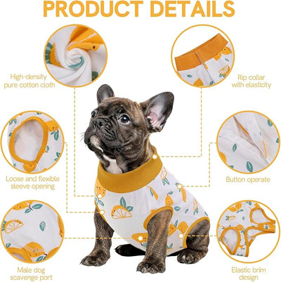 SAWMONG Recovery Suit for Dogs After Surgery Professional, Dog Spay Surgical Suit for Female Dogs, Dog Onesie Bodysuit for Surgery Male Substitute E-Collar Cone, Lemon Yellow, X-Large