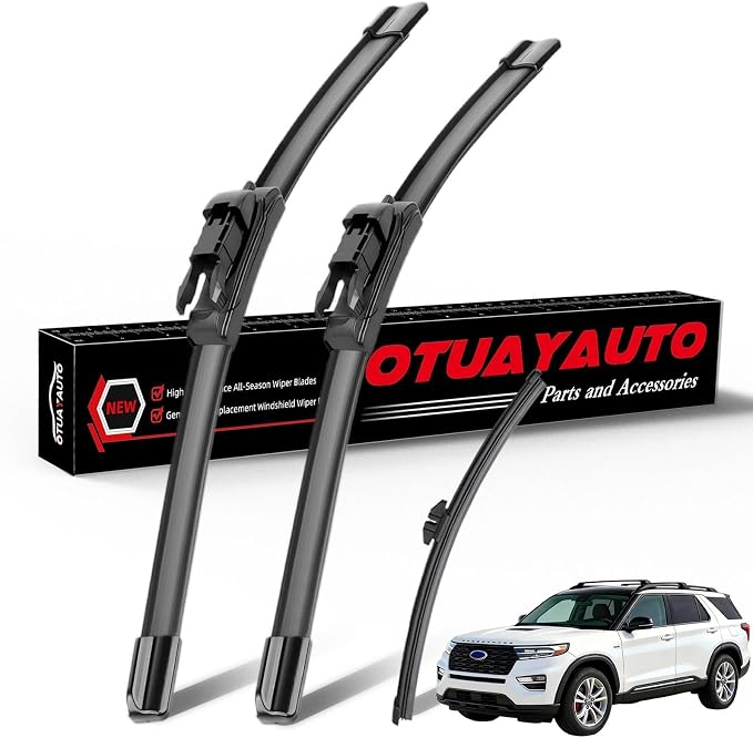 OTUAYAUTO Windshield Wipers Replacement for Ford Explorer 2011-2023 All-Extreme Weather Performance Quiet No Trace Front Rear Wiper Blades 26"+22"+11"(Pack of 3)