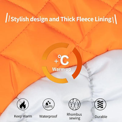 CuteBone Waterproof Thick Dog Winter Coat Doggie Jacket Warm Pet Clothes Comfortable Puffer Dog Vest for Small Medium Large Dogs with Harness Hole YRFN04XXL