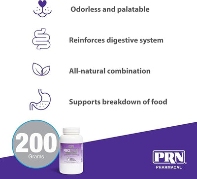 PRN Pharmacal ProZyme Enzyme Replacement Supplement - Natural Digestive Aid Veterinary Enzyme Formula - Plant-Based for Pet Digestive Health - 200 g