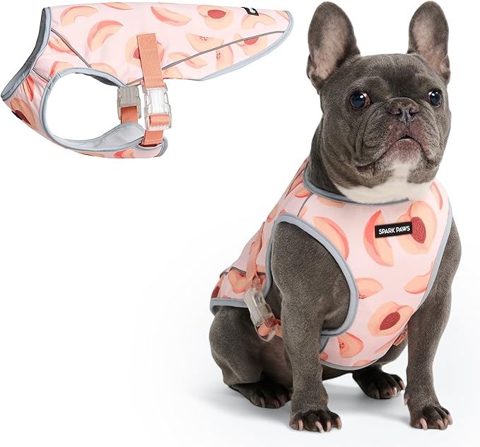 Dog Cooling Vest - SPF 50 UV Sun Protection - Summer Heat Relief Gear for Dogs, Lightweight, Evaporative Cooling - Dog Anxiety Relief Vest During Hot Days - Peaches - Size XL