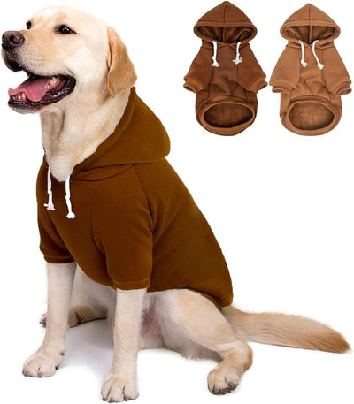2-Pack Dog Hooded Sweaters & Jackets - Soft Dog Clothes Hoodie for Small/Medium/Large Dogs & Cats | All-Season Comfort & Fit, Stylish Pet Shirts Apparel & Accessories (Chocolate, Camel, XXX-Large)