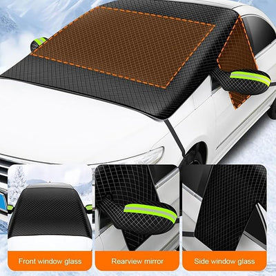Car Windshield Cover for Honda Pilot 2002-2026 YF/YH, Magnetic Windshield Snow Covers Against Frost Ice and Snow Windshield Frost Cover with Side Window and Rearview Mirror Protector