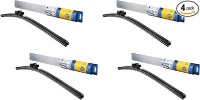Hella OE Quality 16 Inch All Seasons Nano- Coated Rubber Cleantech Wiper Blade (Single Blade) fits select Ford Opel Peugeot Seat Skoda Volkswagen / 358054161 (Pack of 4)