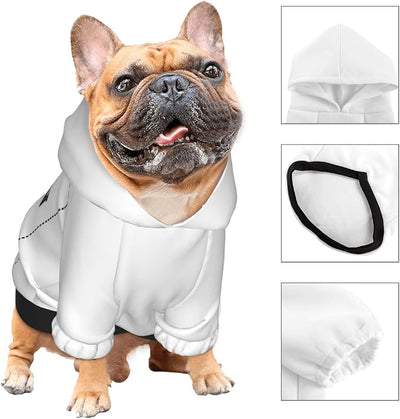 Dog Clothes, Custom Dog Hooded Sweatshirt, Personalized Pet Costume Robe Shirt with Text/Image/Club Name/Pet Shop Logo for Small Medium Large Dogs and Cats, White, XL