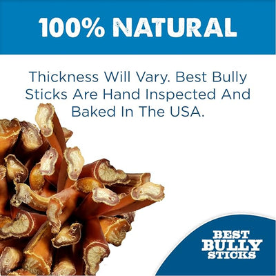Best Bully Sticks 12 Inch Bully Sticks for Dogs - 50 Count (Pack of 1) - Natural, Easily Digestible, 100% Grass-Fed Beef, Grain and Rawhide Free