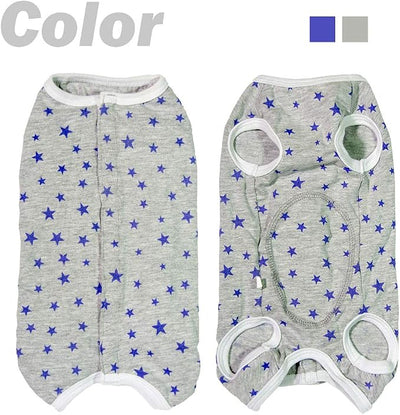 Dog’s Recovery Suit Post Surgery Shirt for Puppy, Wound Protective Clothes for Little Animals(Grey Stars-XL)
