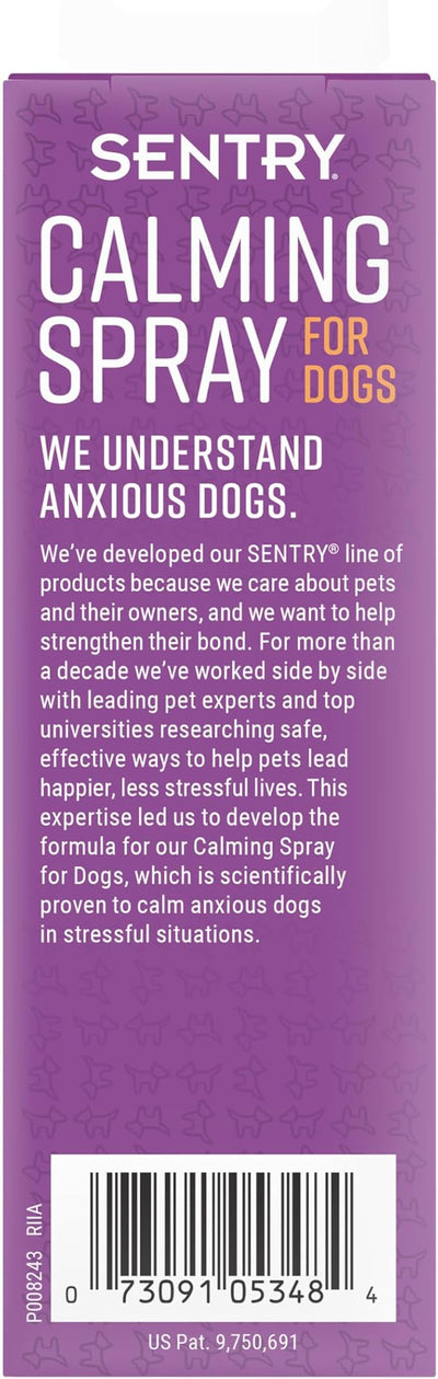 Sentry PET Care Sentry Calming Spray for Dogs, Uses Pheromones to Reduce Response to Normal Stress, Easy Spray Application, Helps Dogs with Separation, Travel, Loud Noises