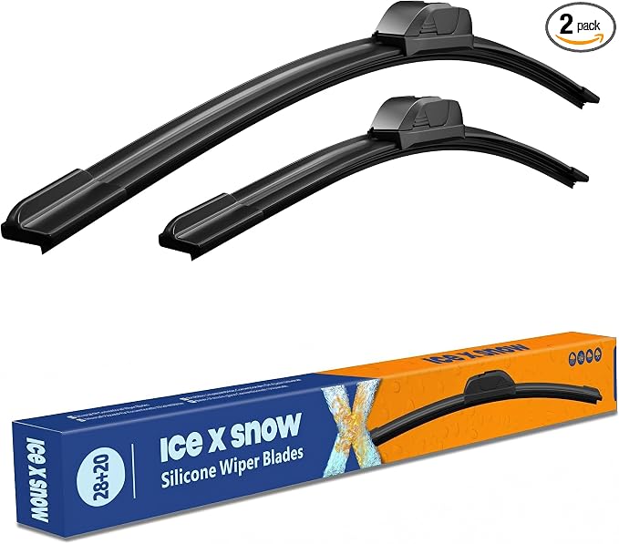 28"+20" Silicone Windshield Wiper Blades Oem Quality Premium All Seasons Wiper Blades Durable and Quiet Windshield Wipers (Pack of 2)