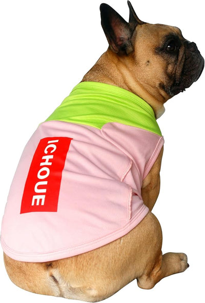 iChoue 3pcs French Bulldog Summer Cooling Shirt for Dogs UV Sun Protection Vest Sleeveless Breathable Tank Top English Pug Pink Green Purple Turquoise Rose - Large