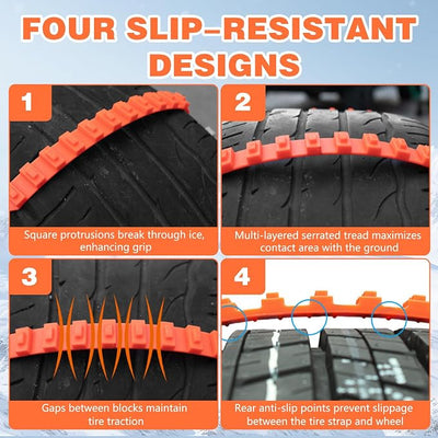 20PCS Snow Chains Tire Chains - Emergency Non-Slip Zip Tie, Portable Snow Tire Cables Chain for Car SUV Truck Universal Winter Driving