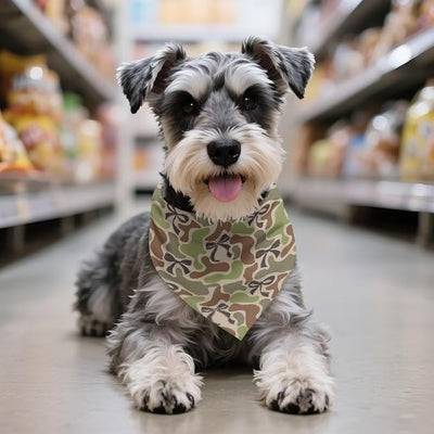 KEIAHUAN Dog Bandana Camo Bow Adjustable Comfortable Triangle Dog Scarf Reversible Pet Kerchief for Summer Puppy Small Medium Large Pets