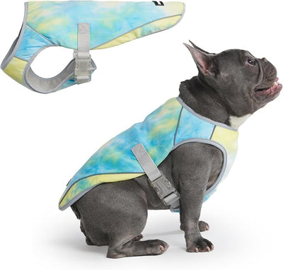 Spark Paws Dog Cooling Vest - SPF 50 UV Sun Protection - Summer Heat Relief Gear for Dogs, Lightweight, Evaporative Cooling - Dog Anxiety Relief Vest During Hot Days - Tropical Storm, Large
