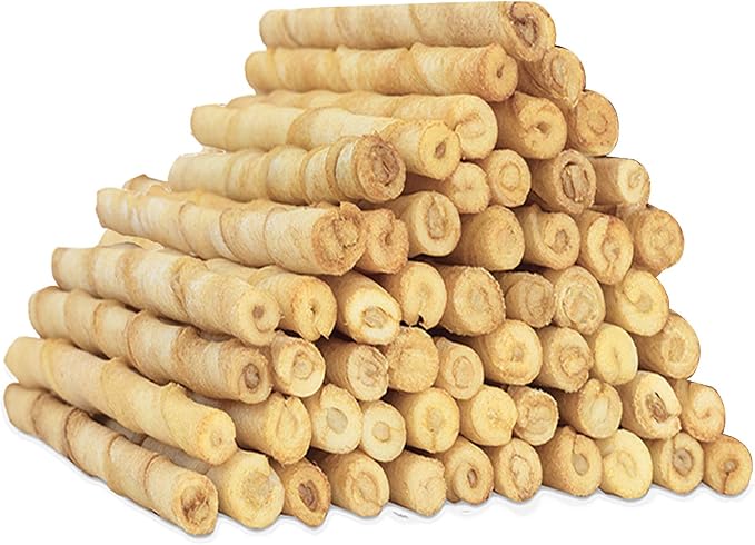 Dog Rawhide Twist Sticks Chicken Flavor 5 Inch Thin Sticks Rawhide Chews Treats for Puppy and Small Dogs 60 Count