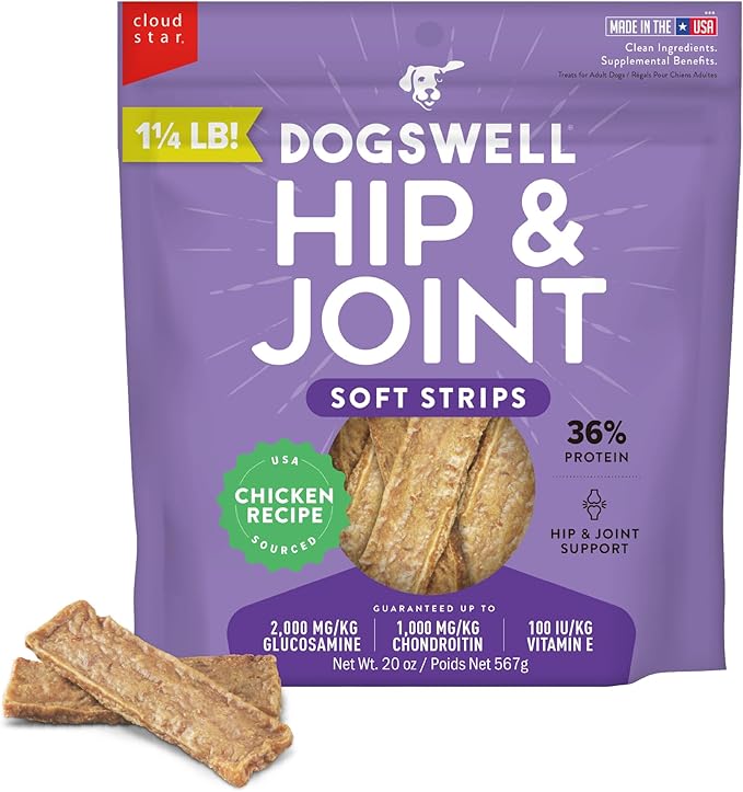 Hip & Joint Soft Strips Dog Treats, Chicken, 20 oz. Pouch