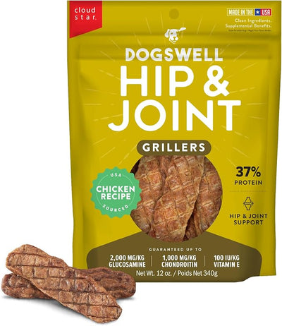 Dogswell Hip & Joint Grillers Dog Treats, Chicken, 12 oz. Pouch