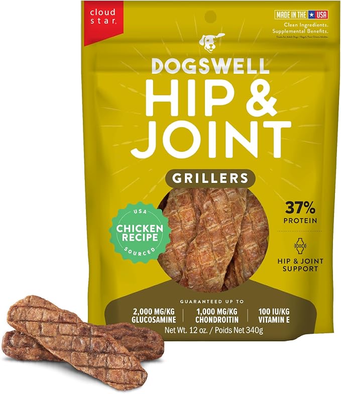 Hip & Joint Grillers Dog Treats, Chicken, 12 oz. Pouch