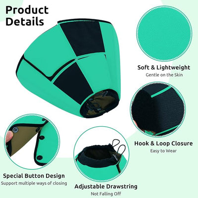 Queenmore Dog Cones for Small Dogs, Adjustable Comfy Cone for Dogs, Dog Cone Collar to Prevent Licking Wounds, Adjustable Elizabethan Collar for Pets, Green S
