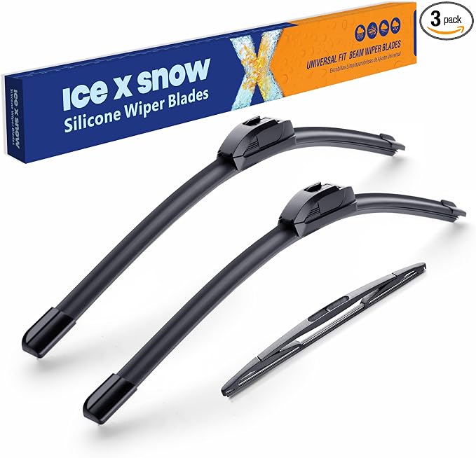 ICEXSNOW® Silicone Windshield Wiper Blades Replacement for 2007-2014 GMC Yukon (Pack of 3) Automotive Replacement Windshield Wiper Blades,OEM Original Replacement 22"+22"+12"(12-E)