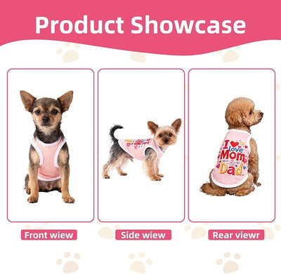 Topbuti 4 Pack Dog Shirts Summer Pet T Shirts Puppy Clothes Dog Clothing Breathable Cat Sleeveless Vest for Small Dogs Cats (Large, Love)