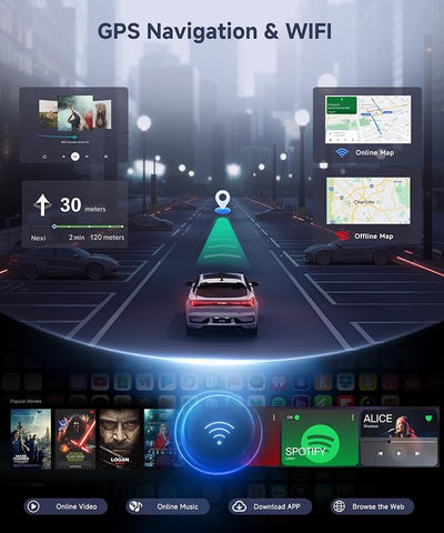 2G+64G Android Car Radio for Honda CRV 2007-2011 with Wireless CarPlay Android Auto, 7” Touchscreen Car Stereo Mirror Link GPS Navigation WiFi Bluetooth FM RDS EQ SWC Backup Camera