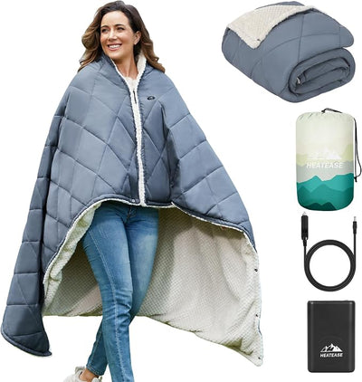 Heated Blanket Battery Operated,Portable Heated Throw Shawl Poncho