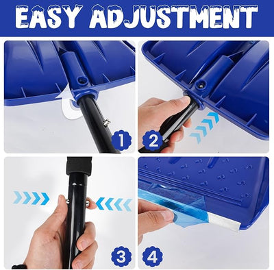 Snow Shovel，2025 Upgraded Lightweight Steel Handle Snow Removal Tool, Kids Snow Shovel, Suitable for Emergencies, Car Driveways, Gardens, Camping (Blue