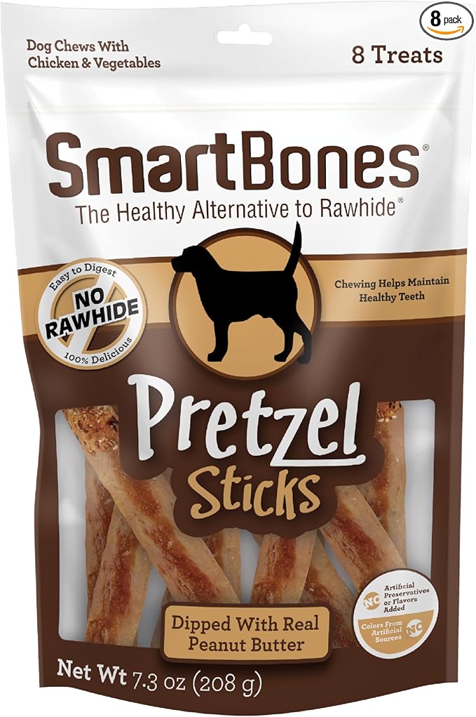 No Artificial Colors or Preservatives Pretzel-Style Chews, Treat Your Dog to a Fun Shapped Rawhide-Free Chew 8 Count (Pack of 1)