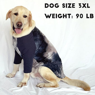 Dog Cotton Black Grey Tie Dye T-Shirts Soft and Stretchy Breathable Pet Shirt Pajamas Pets Clothes for Large Dogs,3XL Grey