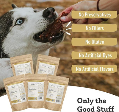 Farm Hounds - Dog Jerky Bundle - Premium Natural Jerky for Dogs - 100% Humanely Raised - Break-to-Size - No Added Fillers - Made in USA - 5 Pack
