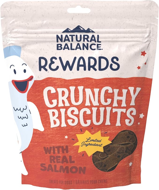 Limited Ingredient Rewards Crunchy Biscuits, Grain-Free Dog Treats for Adult Dogs of All Breeds, Salmon Recipe, 14 Ounce (Pack of 1)